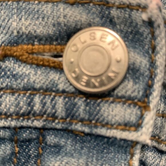 JEAN skirt by OLSEN of Europe, left sided zipper, 4 pockets, bedazzled ,38 - Picture 3 of 9